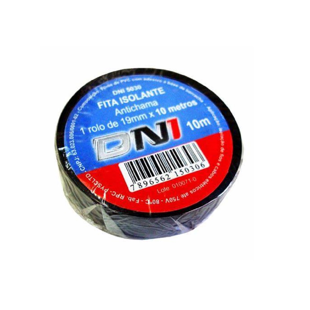 Fita isolante em PVC preta DNI DNI5030